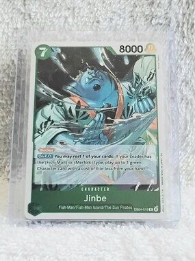 3/$25 Mint Rare One Piece Jinbe Holo Chr. Card EB04-015 by Bandai!!